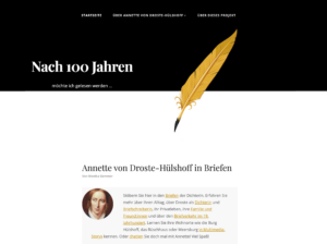 Screenshot der Startseite von www.nach100jahren.de